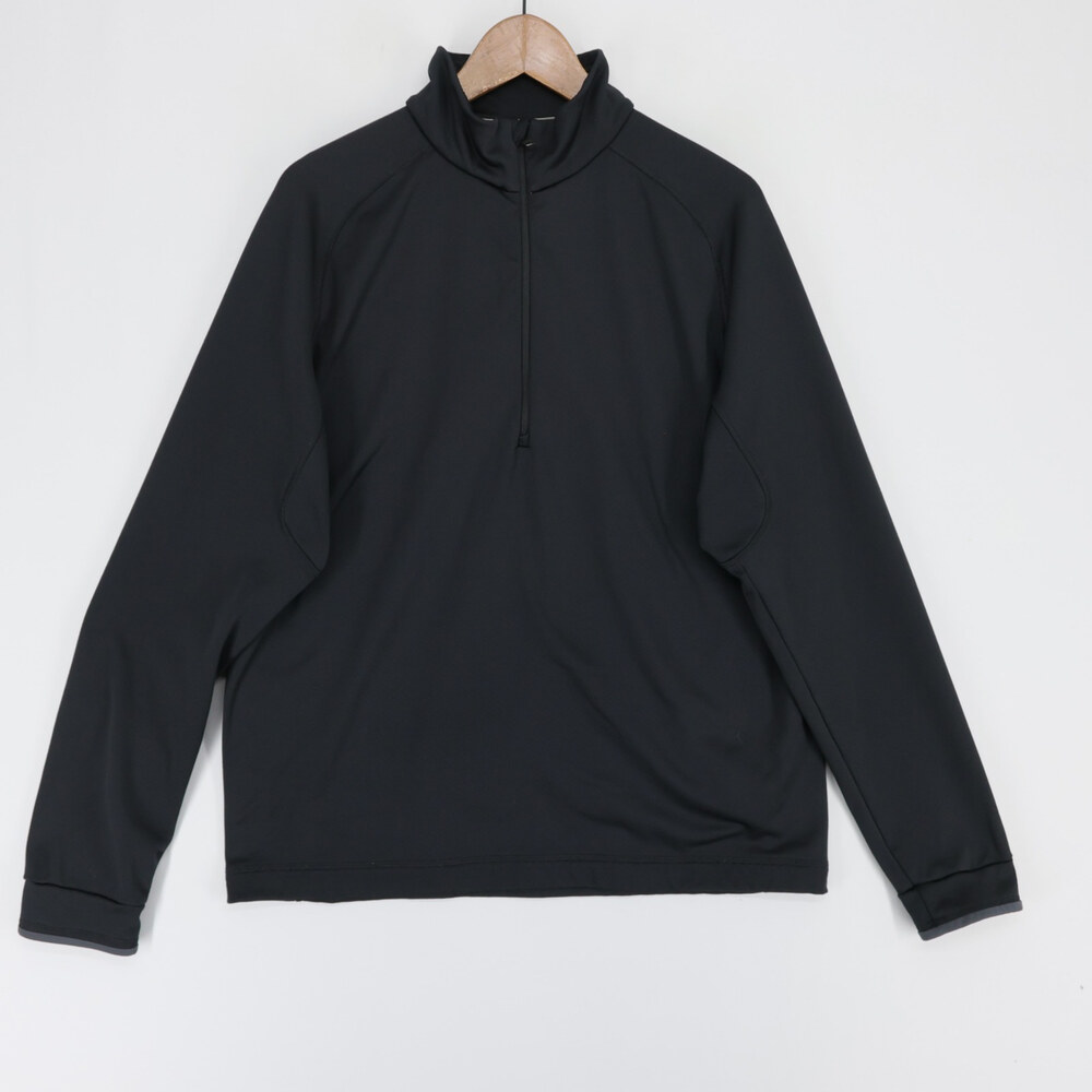 KJUS Hydraulic Pullover Mens L Black Half Zip Performance Midlayer Golf Ski
